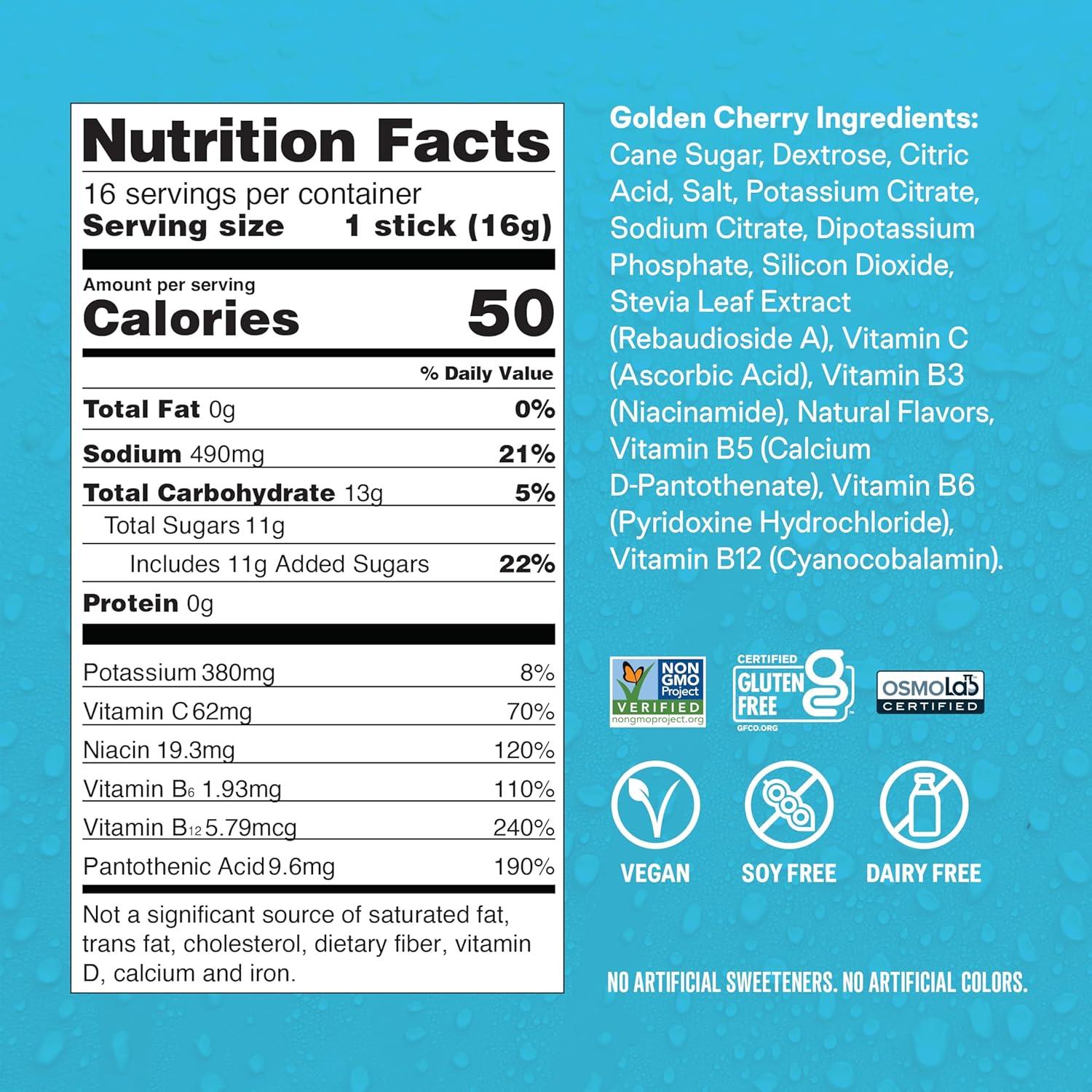 imageLiquid IV Hydration Multiplier Lemon Lime Electrolyte Powder Drink Mix 1 Pack 16 ServingsGolden Cherry