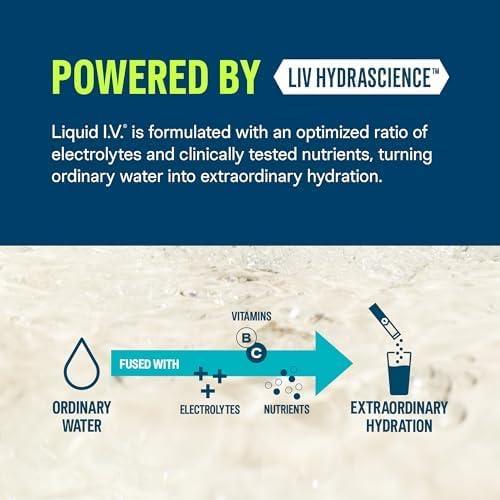 imageLiquid IV Hydration Multiplier Lemon Lime Electrolyte Powder Drink Mix 1 Pack 16 ServingsTropical Punch