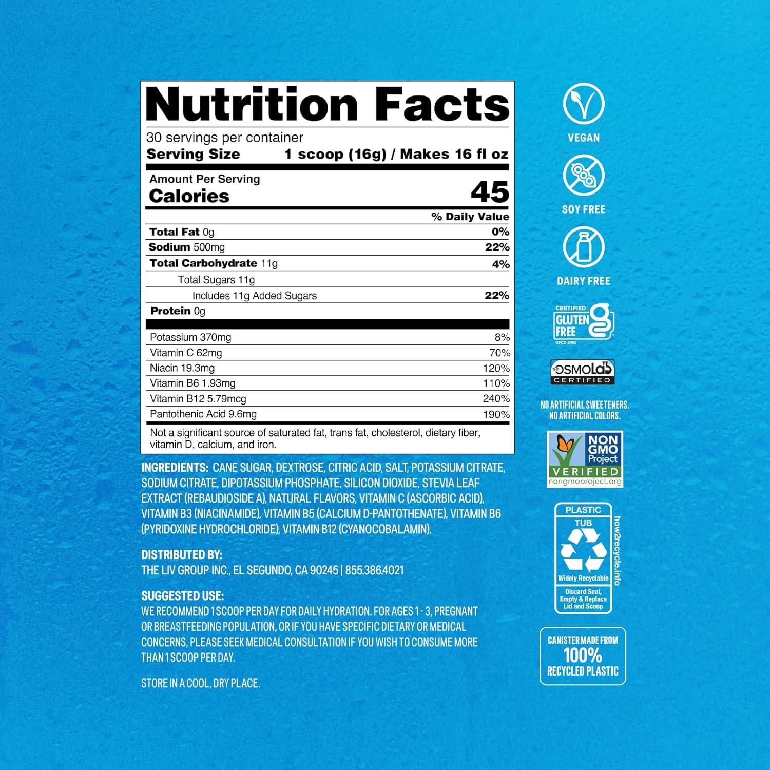 imageLiquid IV Hydration Multiplier Strawberry Electrolyte Powder Drink Mix 1 Tub 30 ServingsLemon Lime