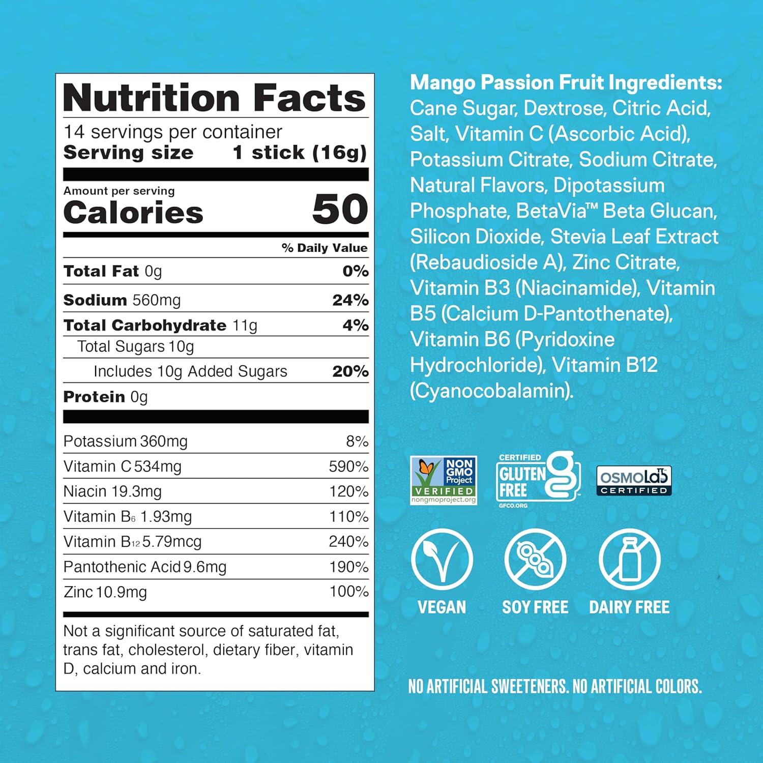 imageLiquid IV Hydration Multiplier Immune Support Mango Passionfruit Electrolyte Powder Drink Mix 3 Pack 42 Servings