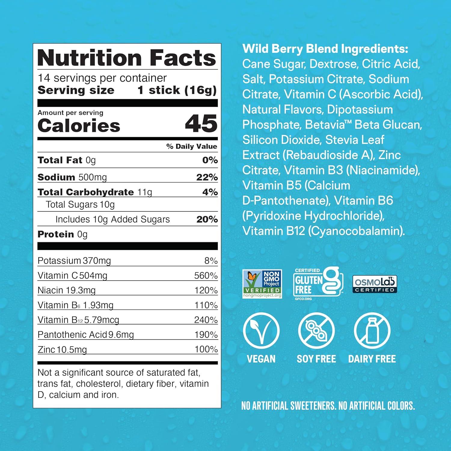 imageLiquid IV Hydration Multiplier Immune Support Wild Berry Blend Electrolyte Powder Drink Mix 1 Pack 14 ServingsWild Berry Blend