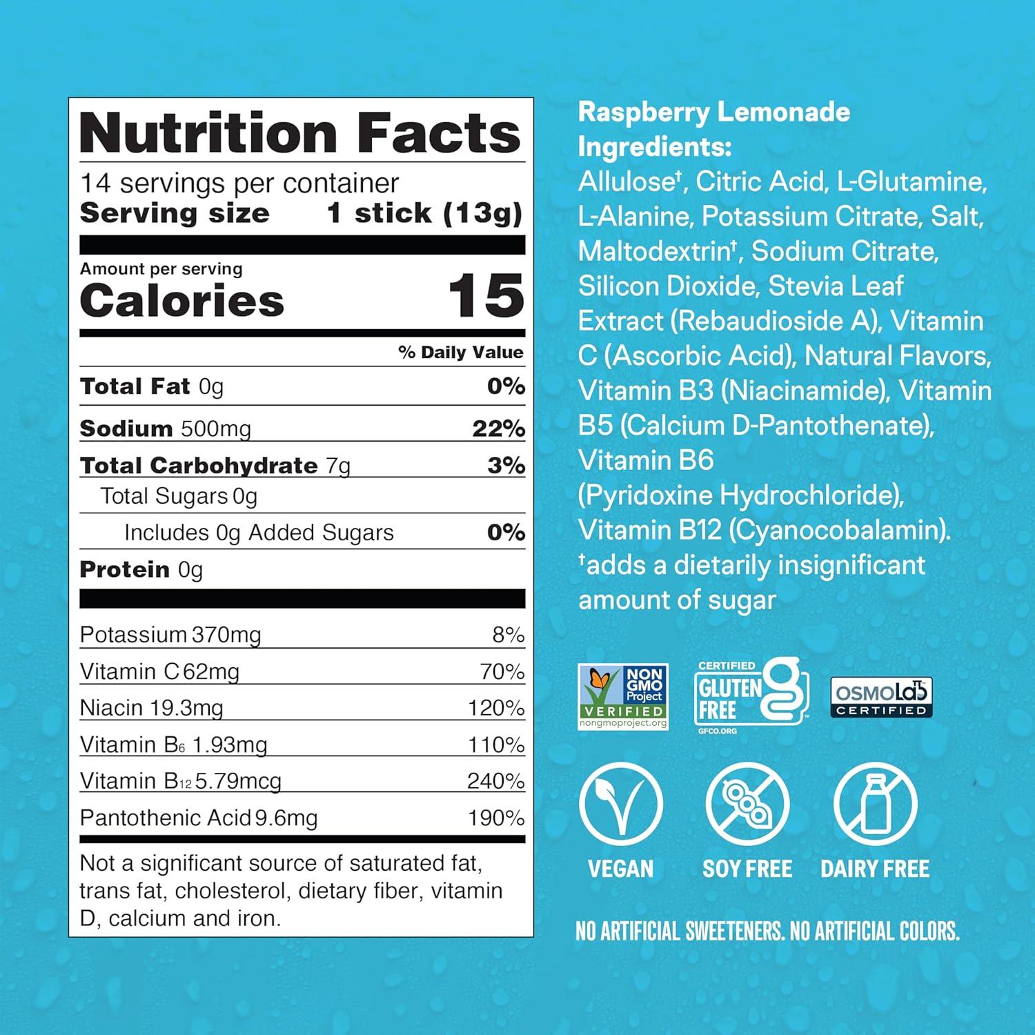imageLiquid IV Hydration Multiplier Sugar Free Lemon Lime Electrolyte Powder Drink Mix 3 Pack 42 ServingsRaspberry Lemonade