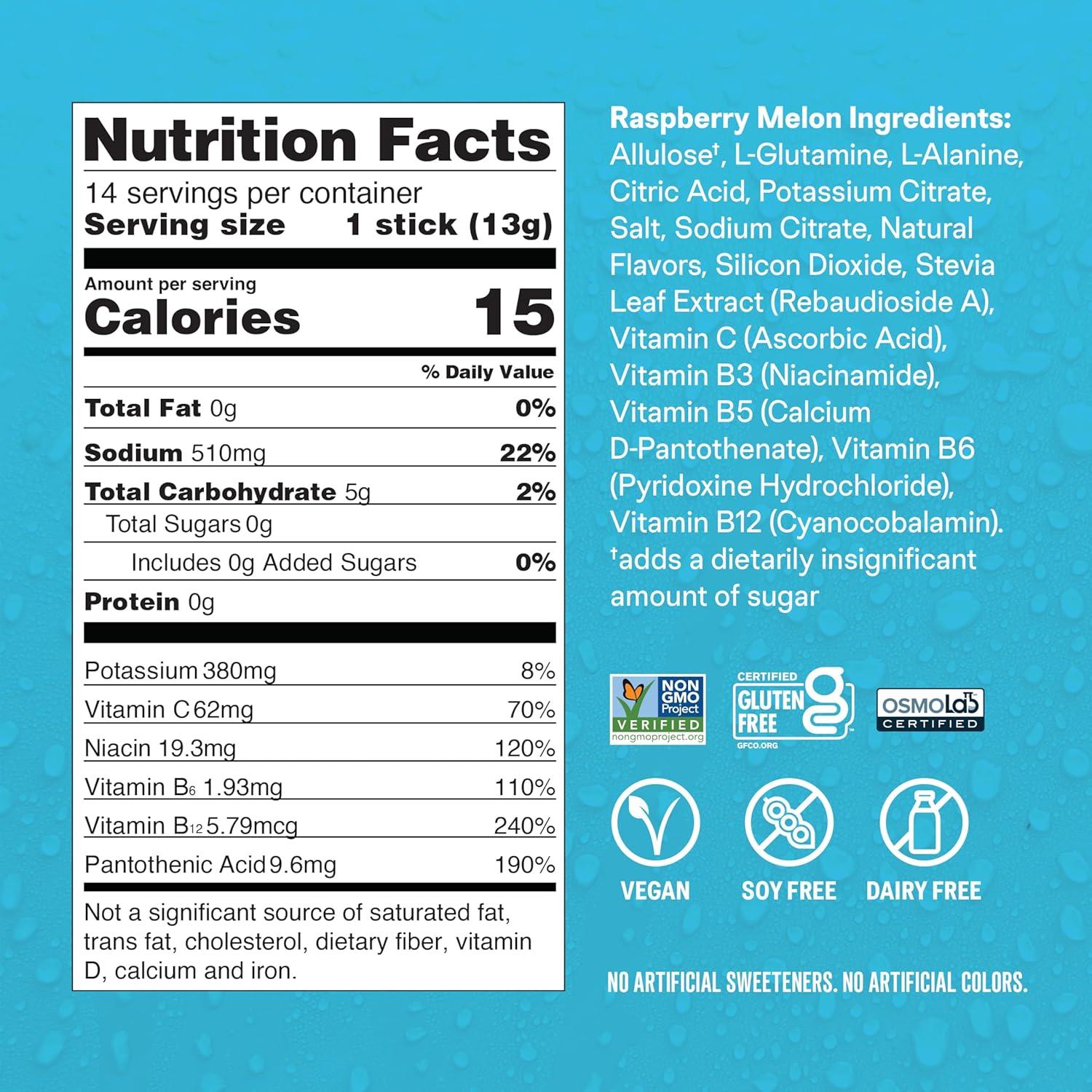 imageLiquid IV Hydration Multiplier SugarFree Raspberry Melon Electrolyte Powder Drink Mix 3 Pack 42 ServingsRaspberry Melon