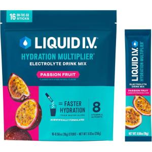 Liquid I.V.® Hydration Multiplier – Lemon Lime | Electrolyte Powder Drink Mix | 1 Pack (16 Servings)(Passion Fruit)