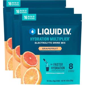 Liquid I.V.® Hydration Multiplier – Orange Vanilla Dream | Electrolyte Powder Drink Mix | 3 Pack (48 Servings)(Grapefruit)