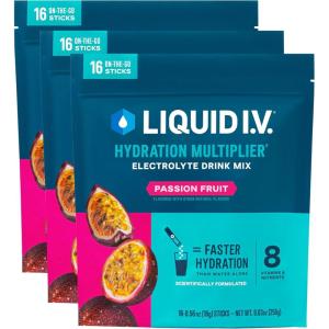 Liquid I.V.® Hydration Multiplier – Orange Vanilla Dream | Electrolyte Powder Drink Mix | 3 Pack (48 Servings)(Passion Fruit)