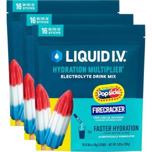 Liquid I.V.® Hydration Multiplier – Orange Vanilla Dream | Electrolyte Powder Drink Mix | 3 Pack (48 Servings)(Popsicle Firecracker)