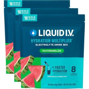 Liquid I.V.® Hydration Multiplier – Orange Vanilla Dream | Electrolyte Powder Drink Mix | 3 Pack (48 Servings)(Watermelon)