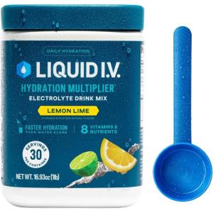 Liquid I.V.® Hydration Multiplier – Strawberry | Electrolyte Powder Drink Mix | 1 Tub (30 Servings)(Lemon Lime)
