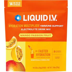 Liquid I.V.® Hydration Multiplier +Immune Support – Wild Berry Blend | Electrolyte Powder Drink Mix | 1 Pack (14 Servings)(Mango Passionfruit)