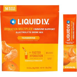 Liquid I.V.® Hydration Multiplier +Immune Support – Wild Berry Blend | Electrolyte Powder Drink Mix | 1 Pack (14 Servings)(Tangerine)