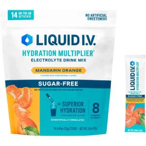 Liquid I.V.® Hydration Multiplier Sugar-Free – Raspberry Lemonade | Electrolyte Powder Drink Mix | 1 Pack (14 Servings)(Mandarin Orange)