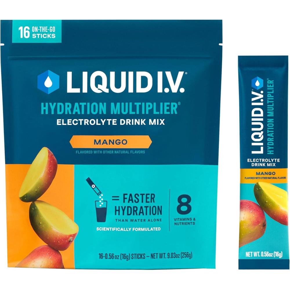 imageLiquid IV Hydration Multiplier Grapefruit Electrolyte Powder Drink Mix 1 Pack 16 ServingsMango