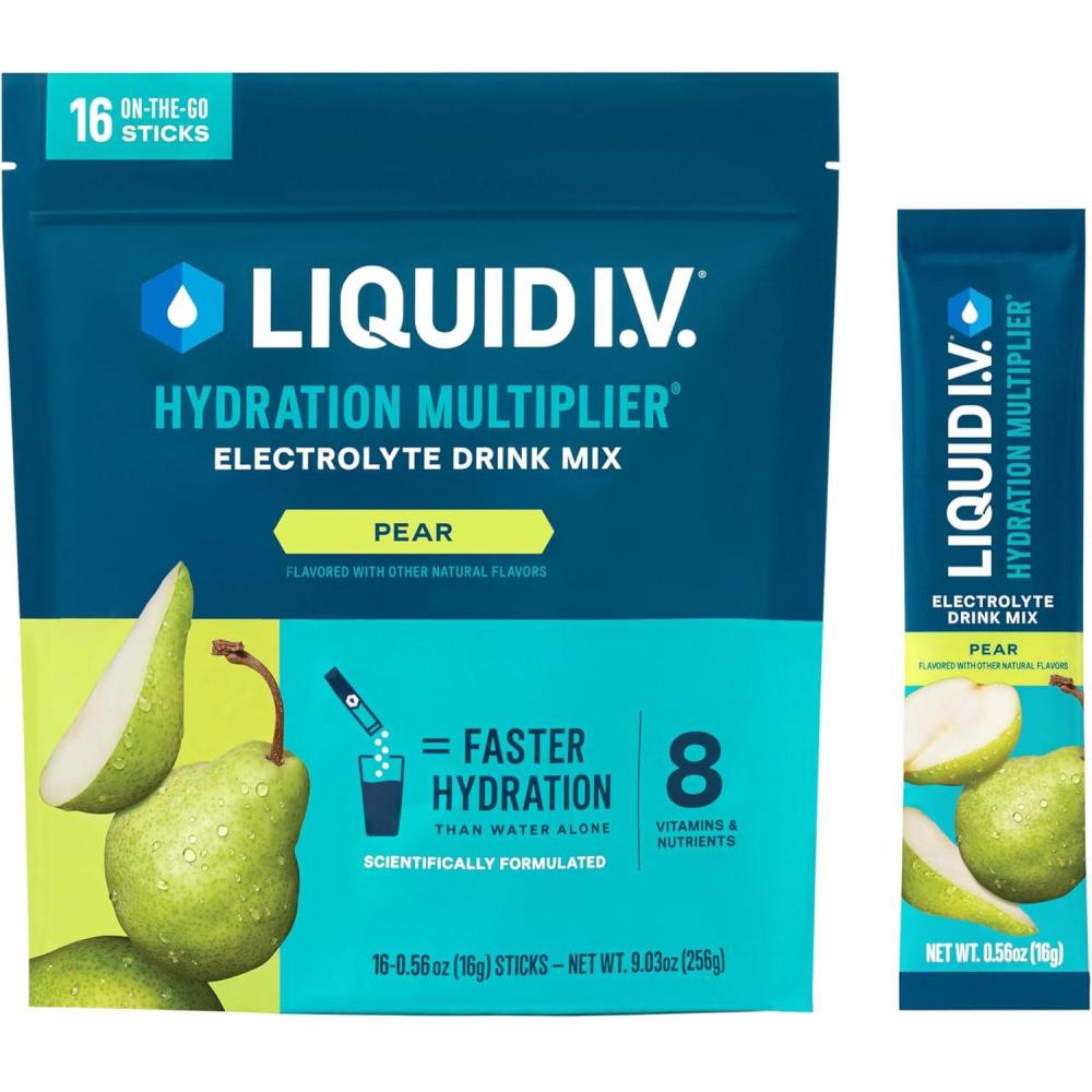 imageLiquid IV Hydration Multiplier Grapefruit Electrolyte Powder Drink Mix 1 Pack 16 ServingsPear
