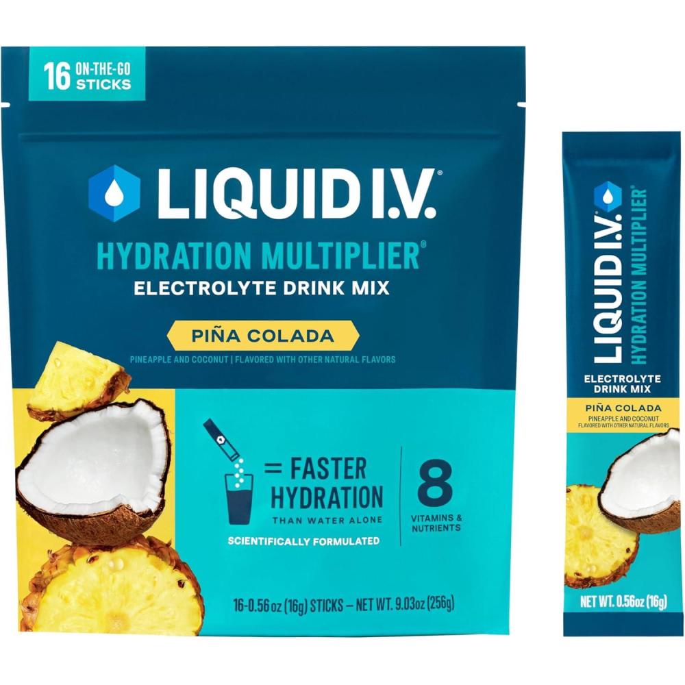 imageLiquid IV Hydration Multiplier Grapefruit Electrolyte Powder Drink Mix 1 Pack 16 ServingsPina Colada