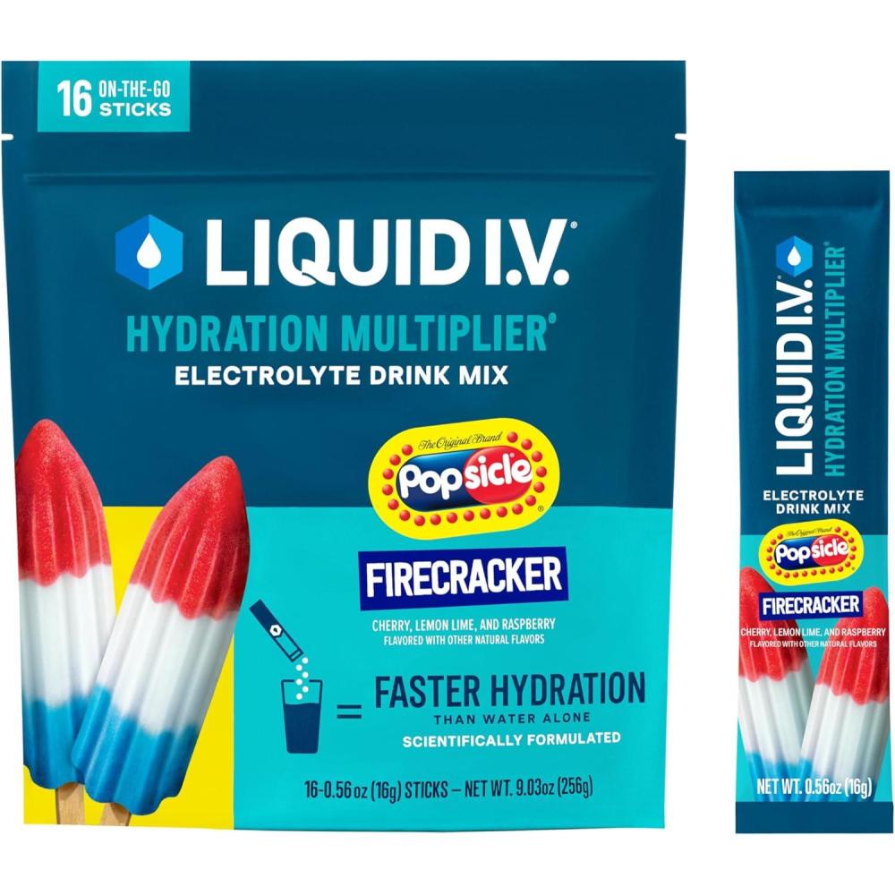 imageLiquid IV Hydration Multiplier Grapefruit Electrolyte Powder Drink Mix 1 Pack 16 ServingsPopsicle Firecracker