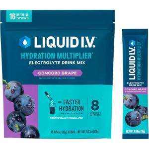 Liquid I.V.® Hydration Multiplier – Grapefruit | Electrolyte Powder Drink Mix | 1 Pack (16 Servings)(Concord Grape)