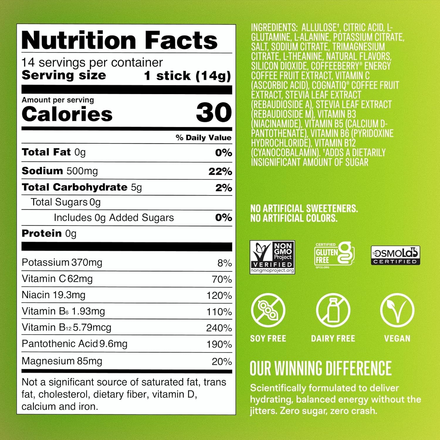 imageLiquid IV Hydration Multiplier SugarFree Energy Lime Margarita Mocktail Electrolyte Powder Drink Mix 1 Pack 14 ServingsLime Margarita Mocktail